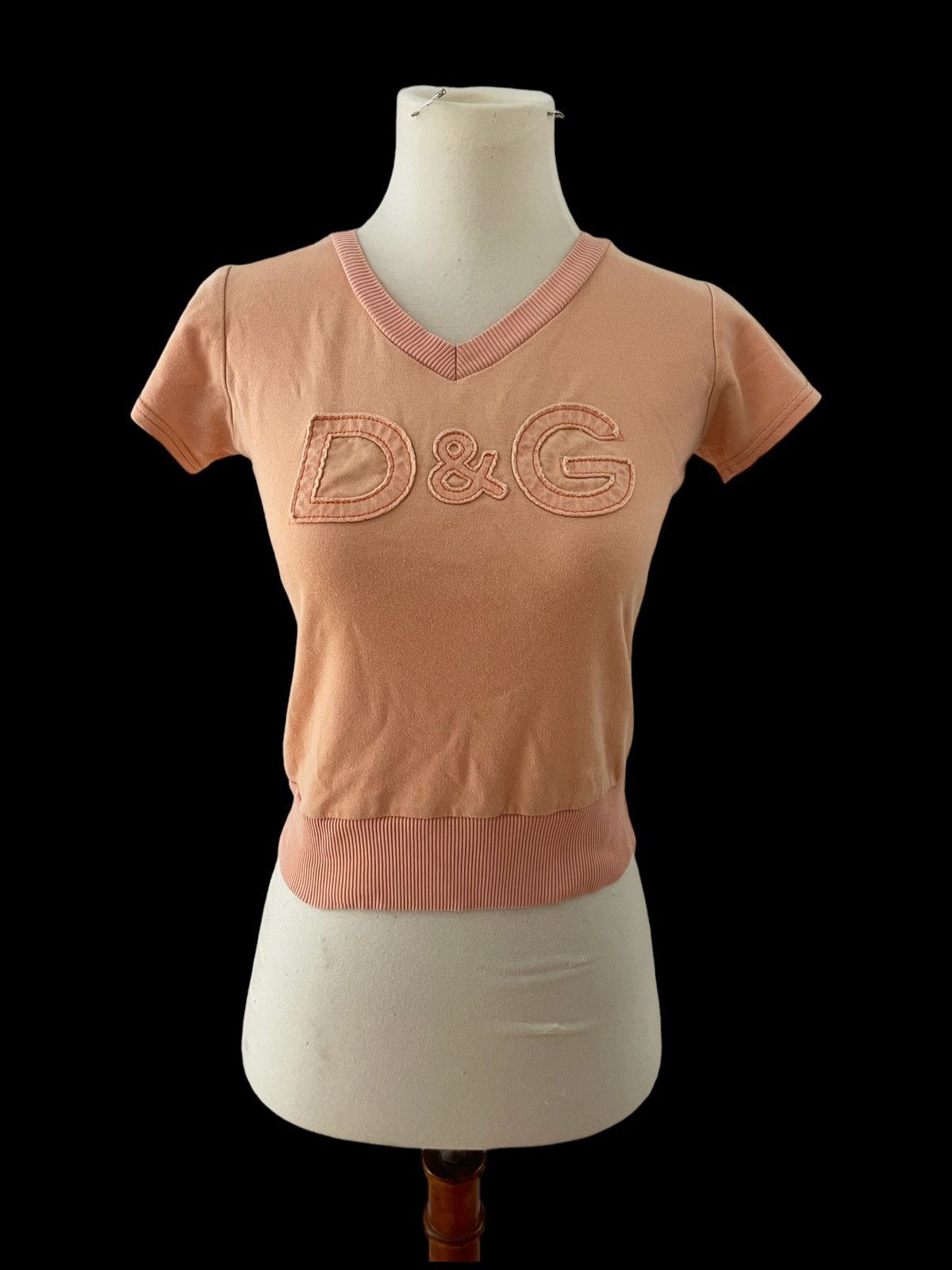 Image of Dolce Gabbana Y2K Vintage D&g Top Orange Crop Top, Women's (Size XS)