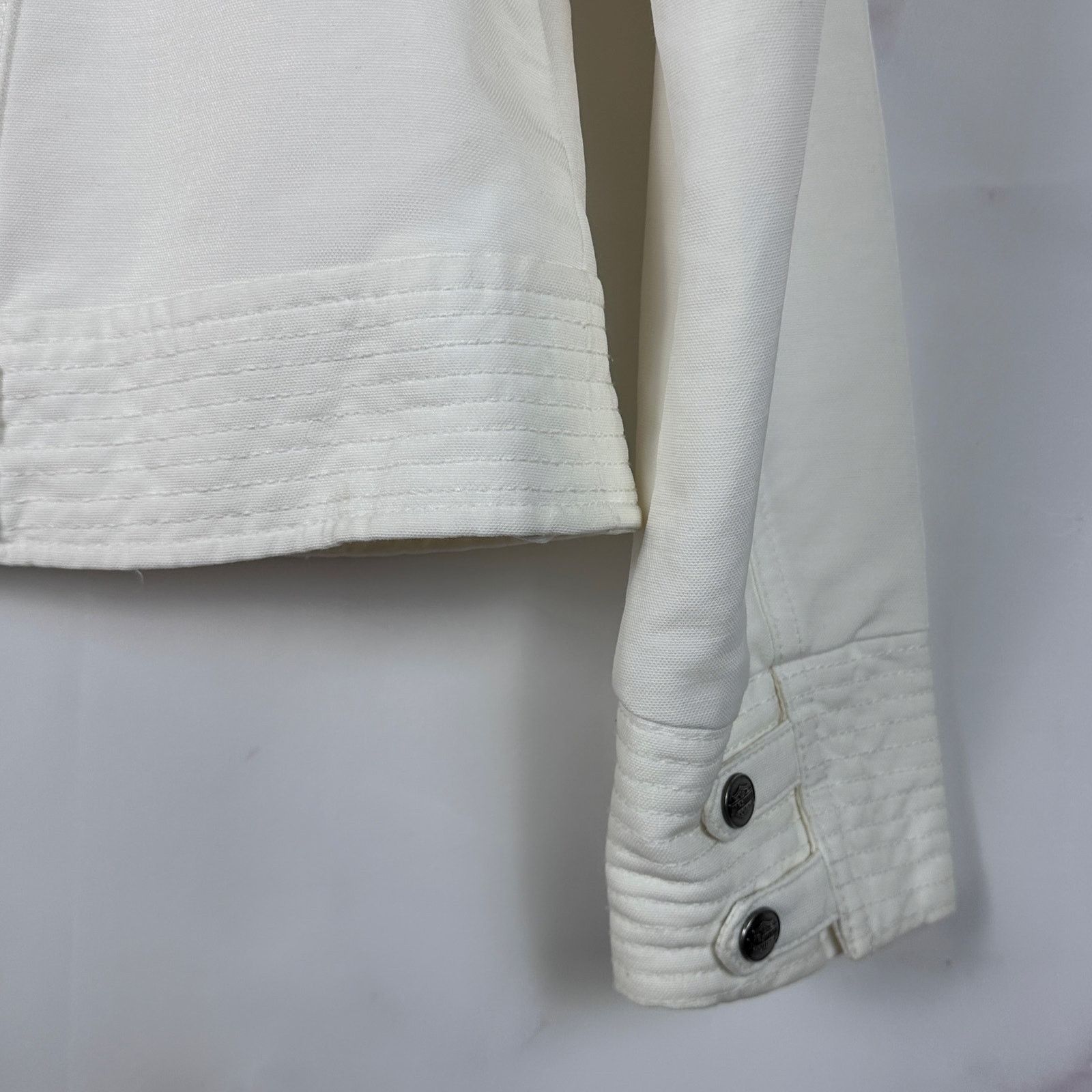 Harley Davidson White Rhinestone Motorcycle Jacket Size S / US 4 / IT 40 - 4 Thumbnail