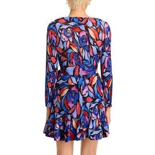 MILLY Milly Liv Dream Rose Print Dress Womens 4 Blue Pleated Artsy Size S / US 4 / IT 40 - 18 Thumbnail