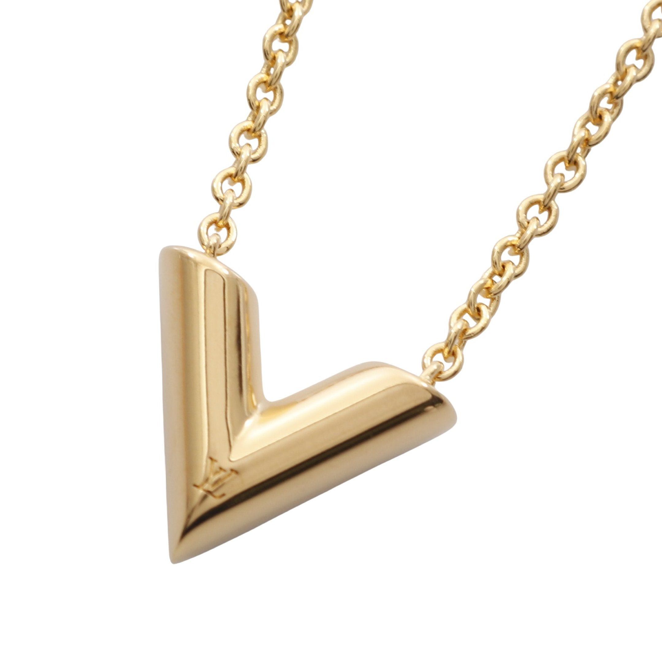 Louis Vuitton Essential V Necklace Gp Gold