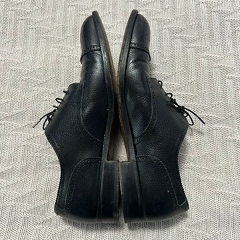 Salvatore Ferragamo Vintage Ferragamo black leather brogue oxfrod loafers Size US 11 / EU 44 - 5 Thumbnail