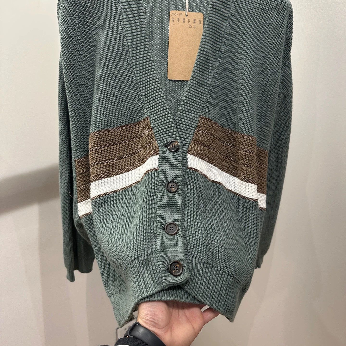 Brunello Cucinelli Brunello Cucinelli mar114 beaded colorblock L cotton Size L / US 10 / IT 46 - 6 Thumbnail