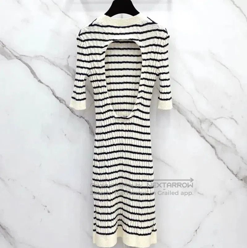 Chanel Chanel Striped Wool Blend Short Sleeve Dress . Size S / US 4 / IT 40 - 1 Thumbnail