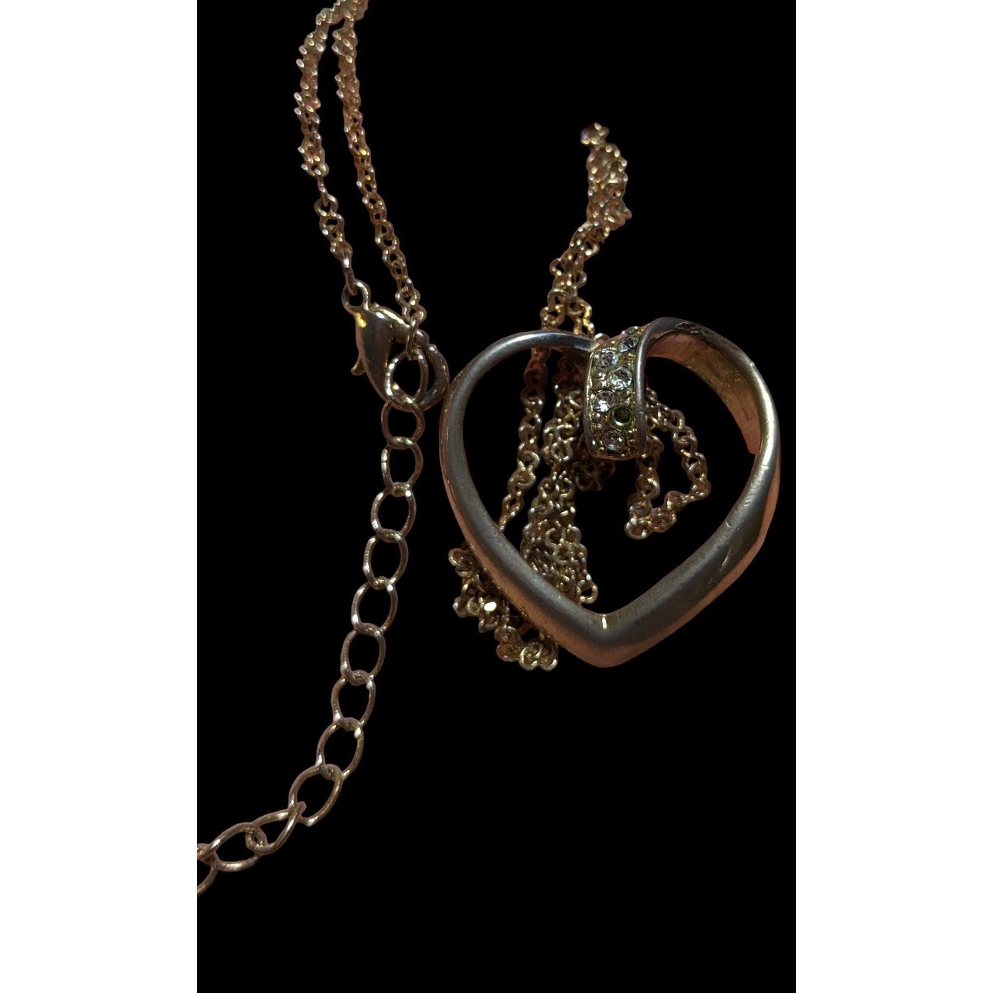Other Open Heart-Shaped Rhinestone Pendant Necklace Size ONE SIZE - 12 Thumbnail