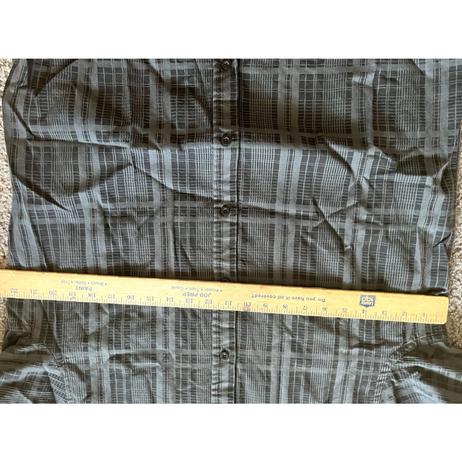Vintage VINTAGE Helix Men's Black Dress Shirt Long Sleeve Size XL Striped W/ Gray Button Up Size 46R - 4 Thumbnail