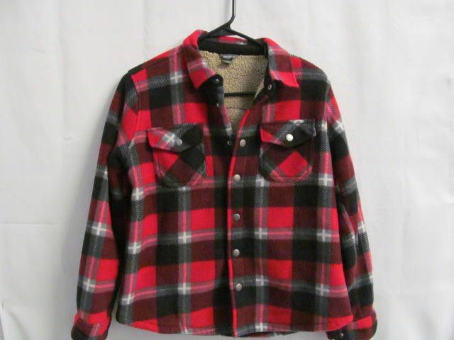 Designer Men's Sherpa-Lined Red Plaid Flannel Shirt Jacket Size US XXS / EU 40 - 1 Thumbnail