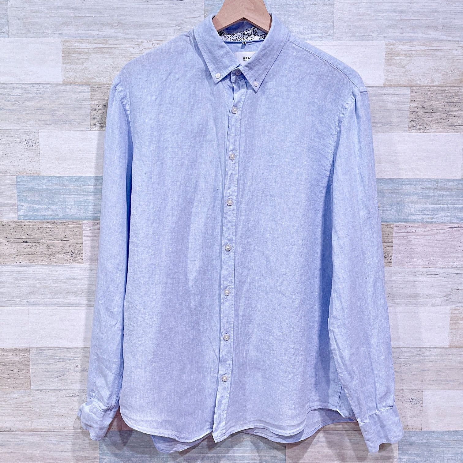 BRAX Brax Airwashed Linen Button Down Shirt Light Blue Mens Large Size US L / EU 52-54 / 3 - 1 Thumbnail