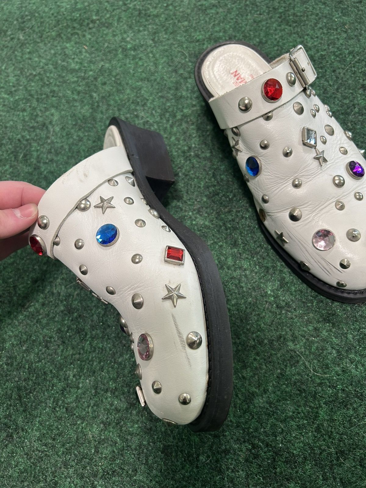 Comme des Garcons AW02 Junya Watanabe Jeweled Mules Size US 7 / EU 40 - 2 Thumbnail