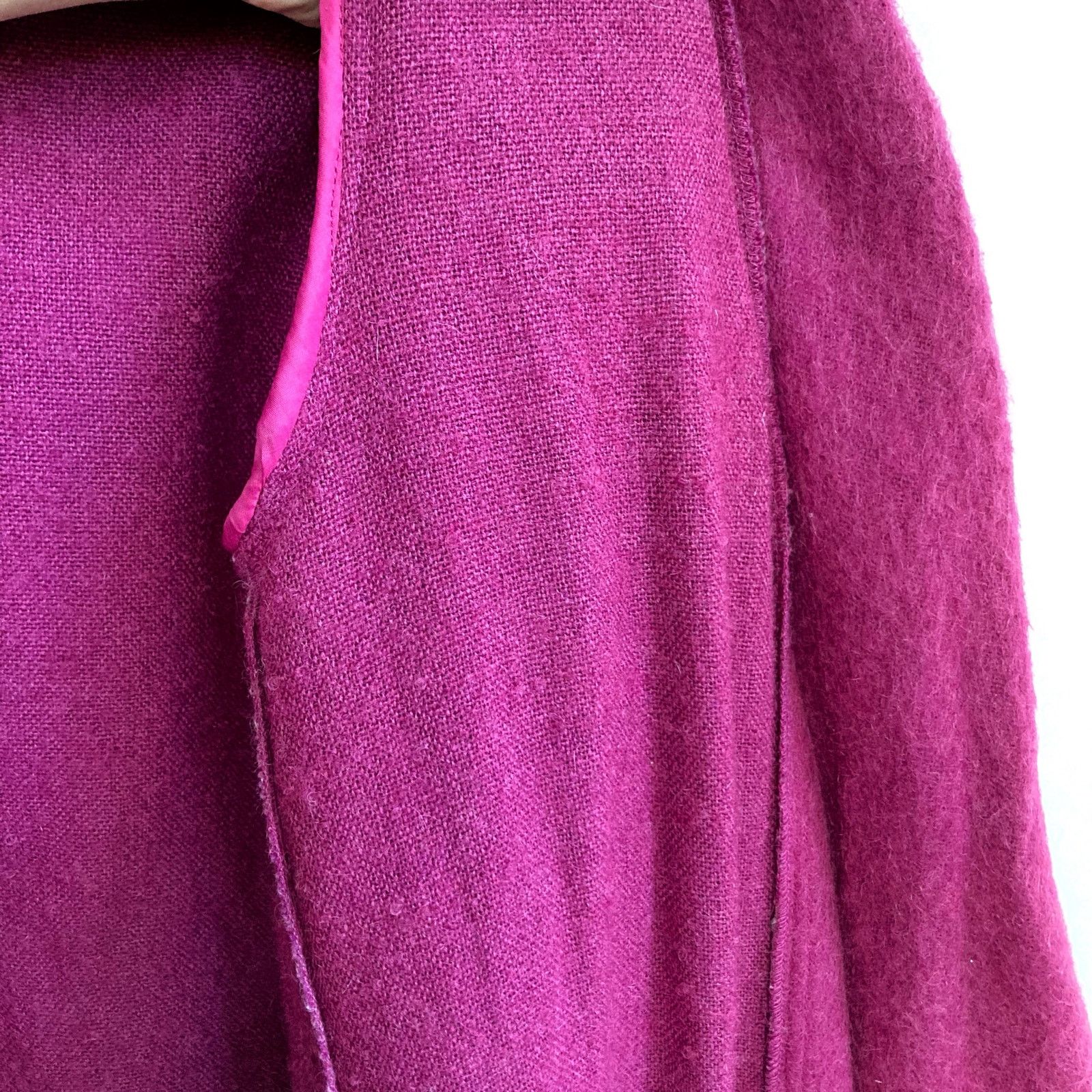 Vintage × Yves Saint Laurent Vintage 70s Giorgio Sant’Angelo Fuchsia Mohair Wrap Coat Size M / US 6-8 / IT 42-44 - 7 Thumbnail