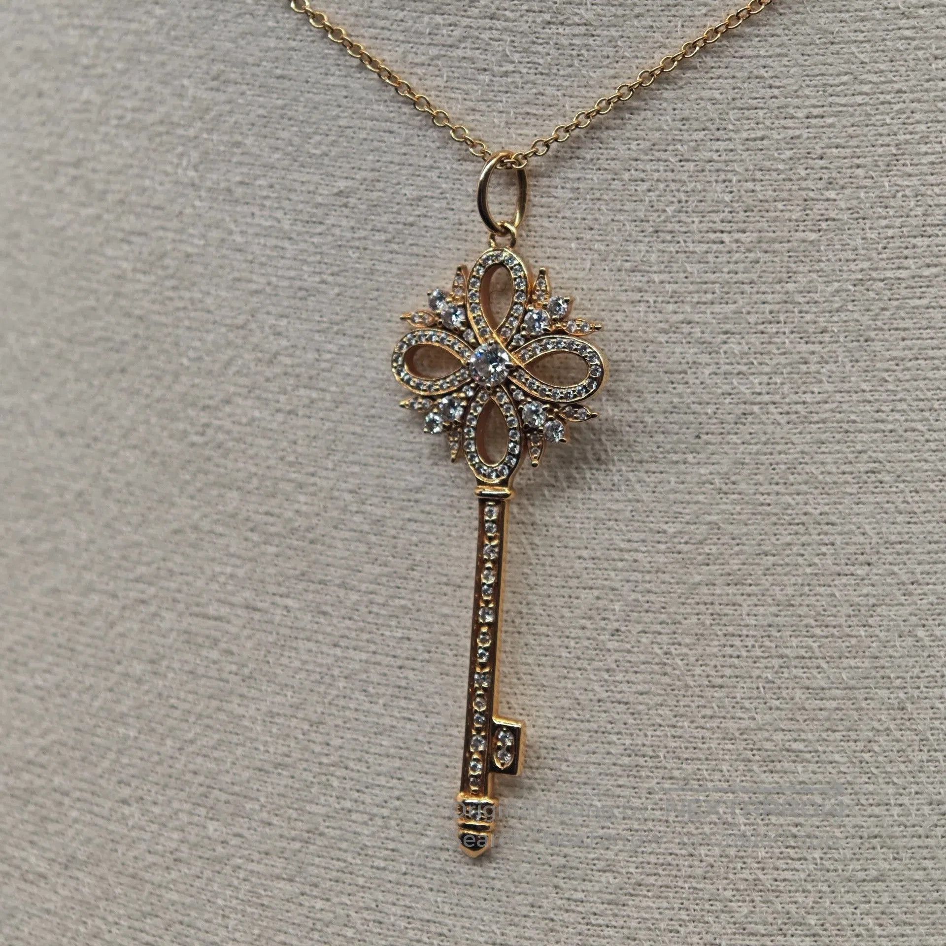 Tiffany & Co. Tiffany Victoria 18K Rose Gold Diamond Key Necklace. Size ONE SIZE - 3 Thumbnail