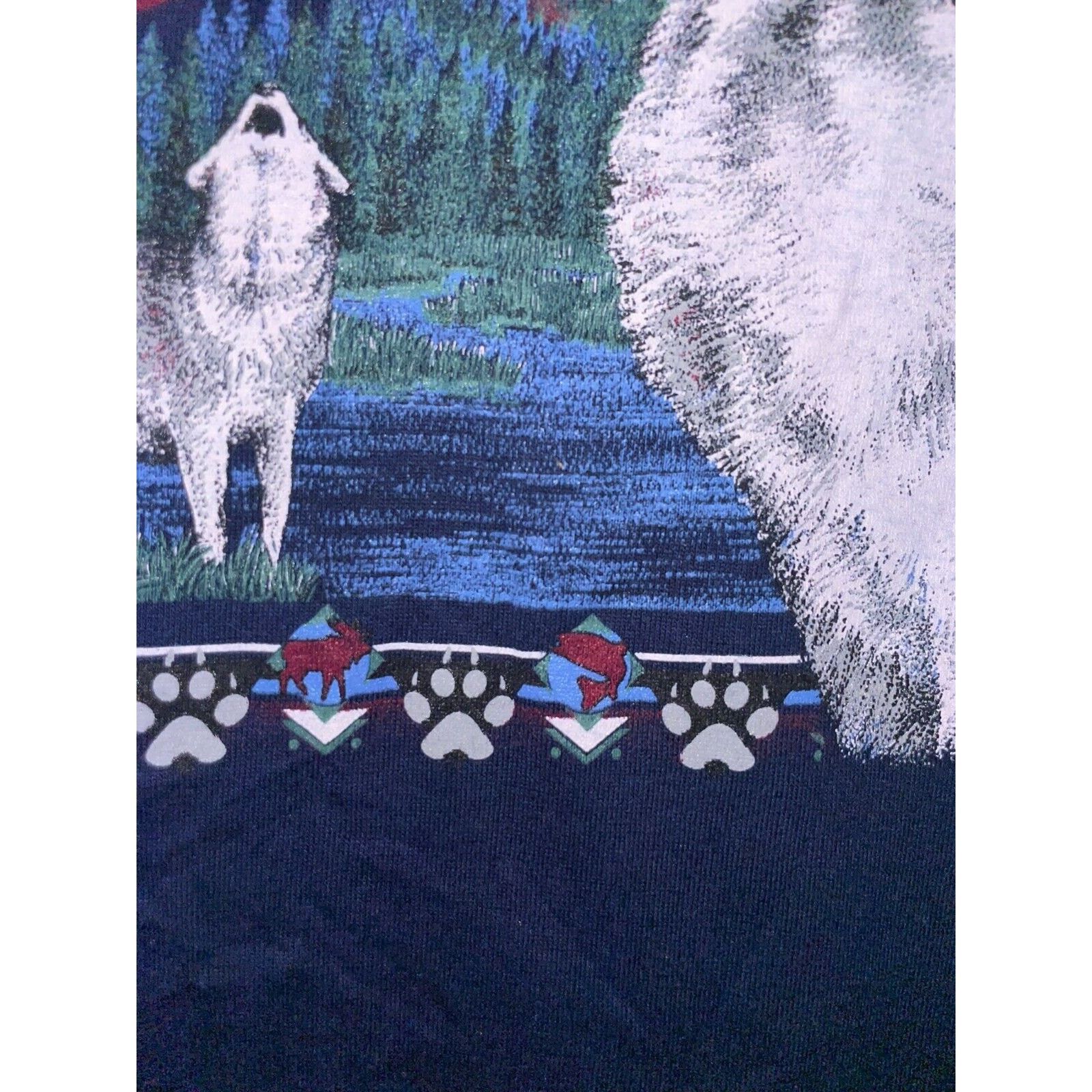 Jerzees Vintage New York Wolf Shirt Empire State Nature Blue 90s L Size US L / EU 52-54 / 3 - 7 Thumbnail