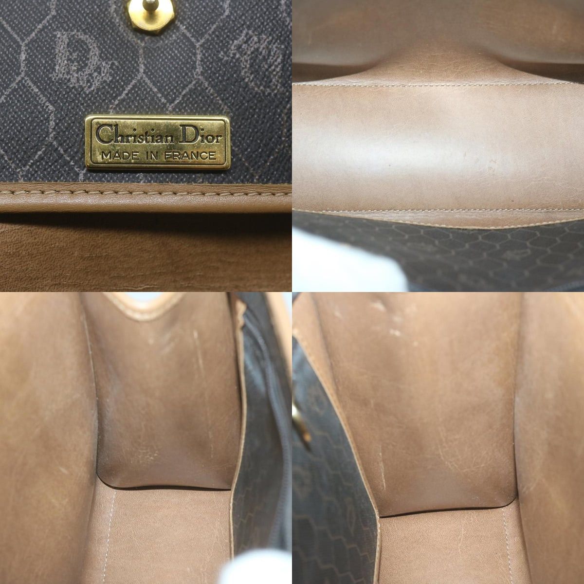 Dior DIOR Honeycomb Canvas Hand Bag Pvc Leather Black Size ONE SIZE - 11 Thumbnail