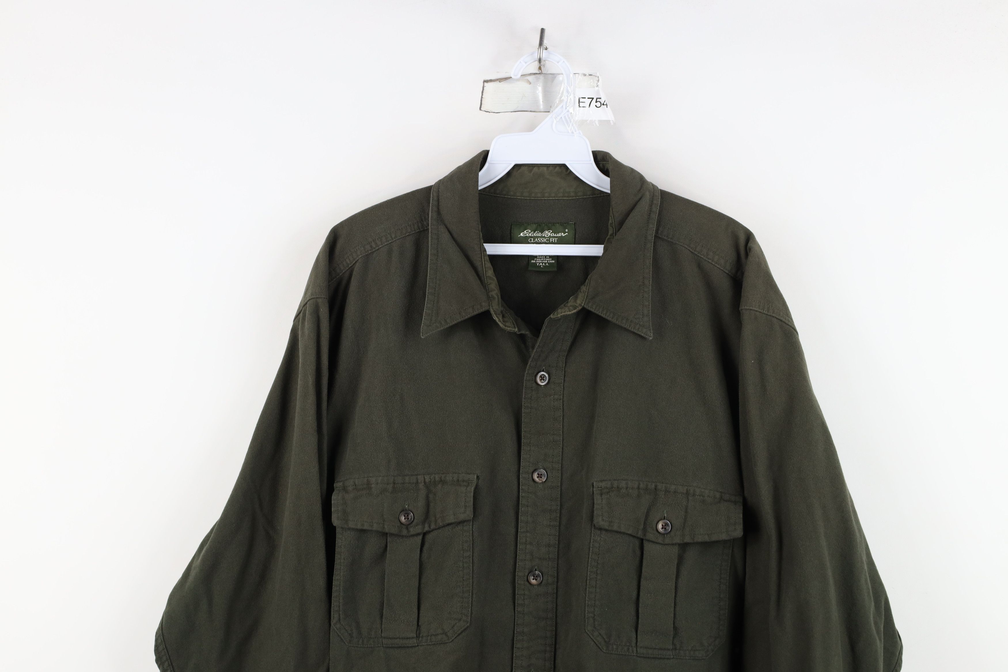 Eddie Bauer Vintage 90s Eddie Bauer Heavy Chamois Cloth Button Shirt Size US L / EU 52-54 / 3 - 2 Thumbnail