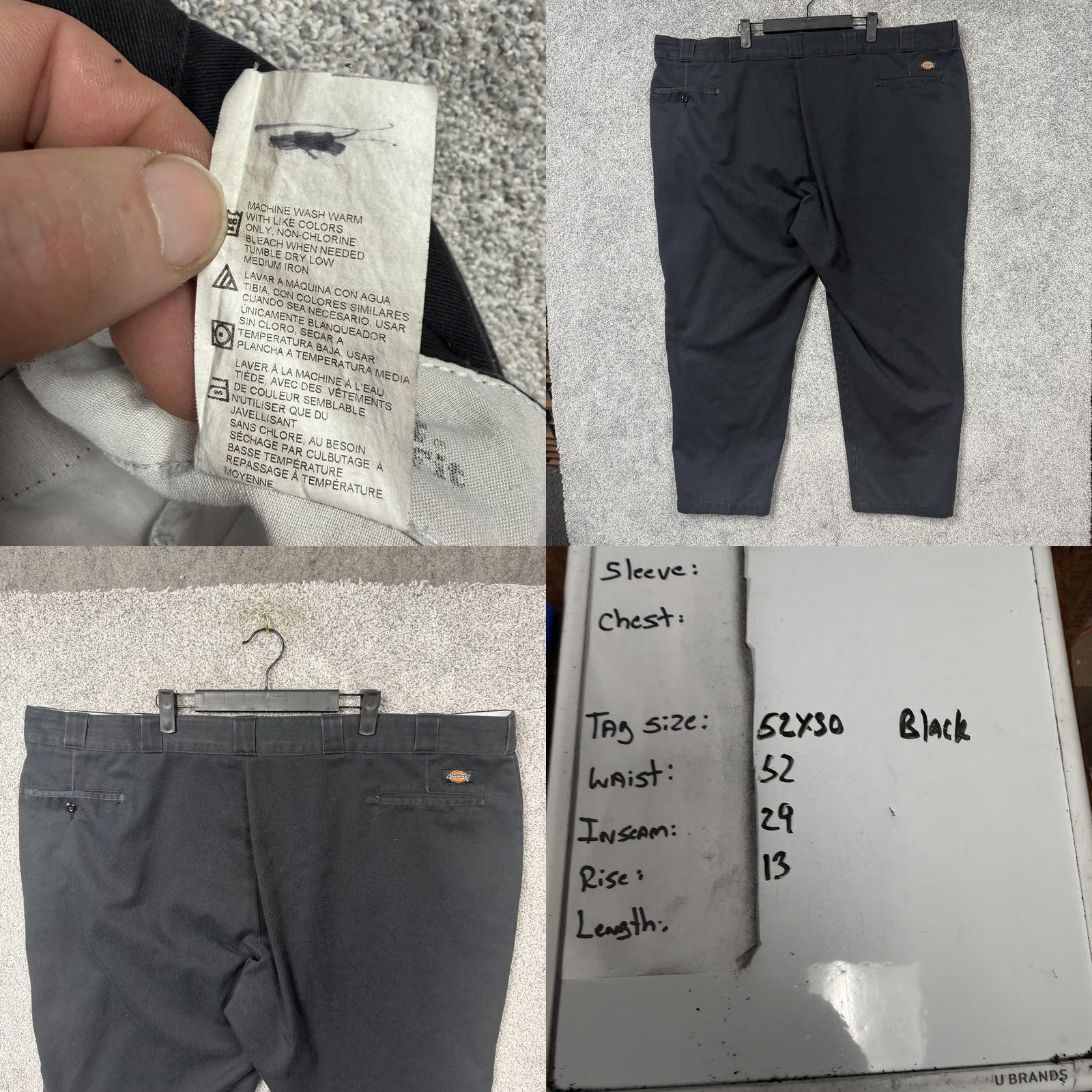 Dickies Dickies 874 Original Fit Pants Mens 52x29 Black Chino Workwear Classic Utility Size US 36 / EU 52 - 8 Thumbnail