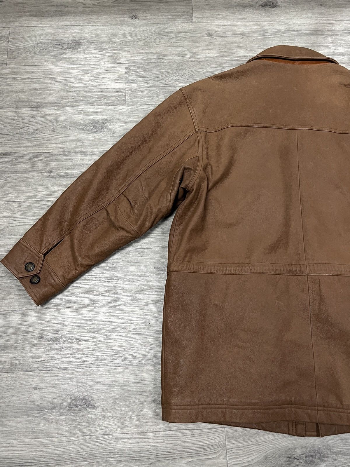 Timberland Vintage Timberland Leather Barn Jacket Brown Multi-Pocket Size US S / EU 44-46 / 1 - 8 Thumbnail