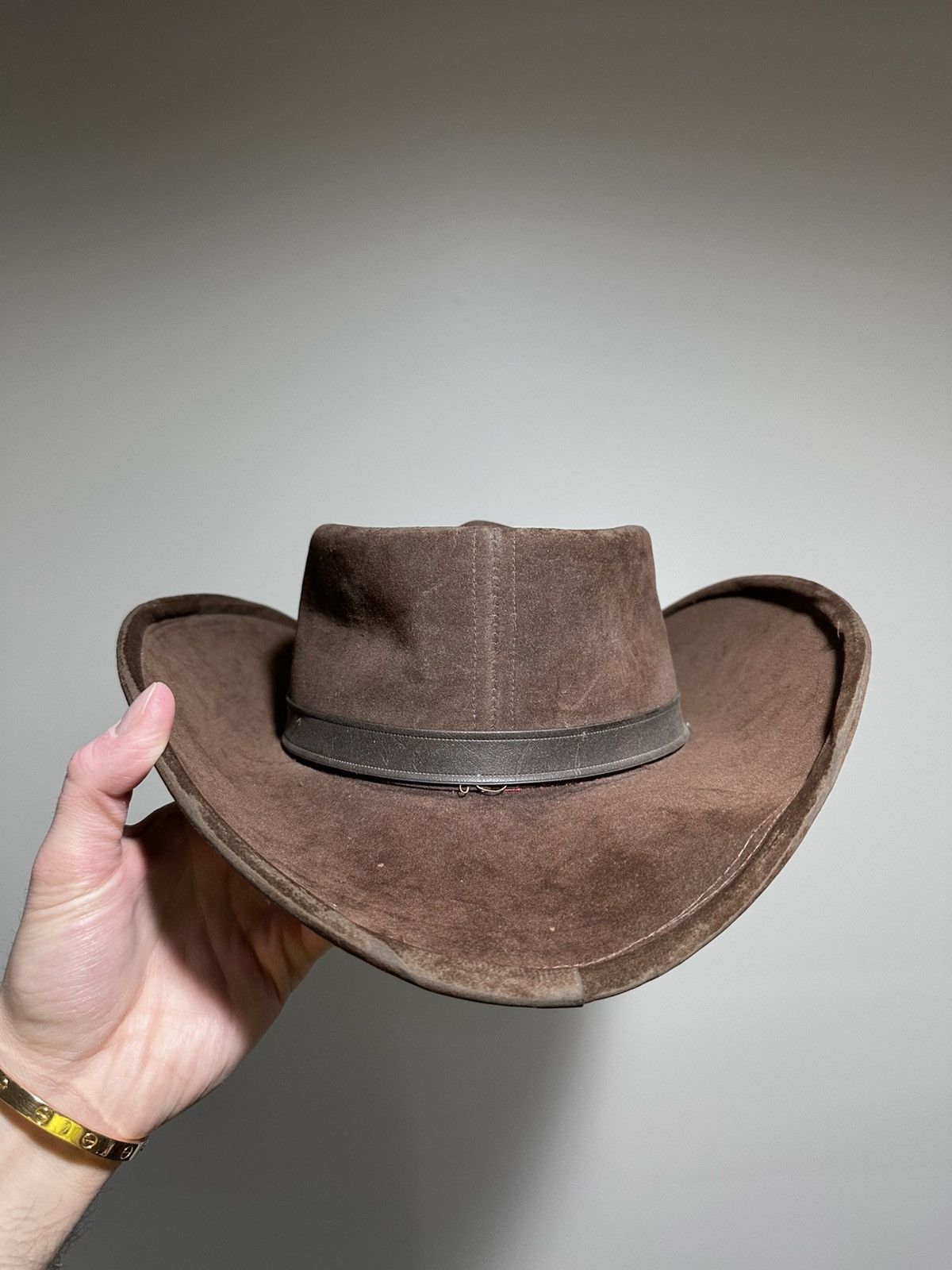 Bailey Hats × Cowboy Equipment × Vintage Vintage Bailey Brown Suede Cowboy Wild West Hat Size ONE SIZE - 11 Thumbnail