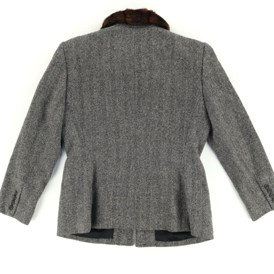 Ralph Lauren Lauren Ralph Lauren Jacket Women Gray 10P Full Zip Fur Collar Wool Womens Size L / US 10 / IT 46 - 4 Thumbnail