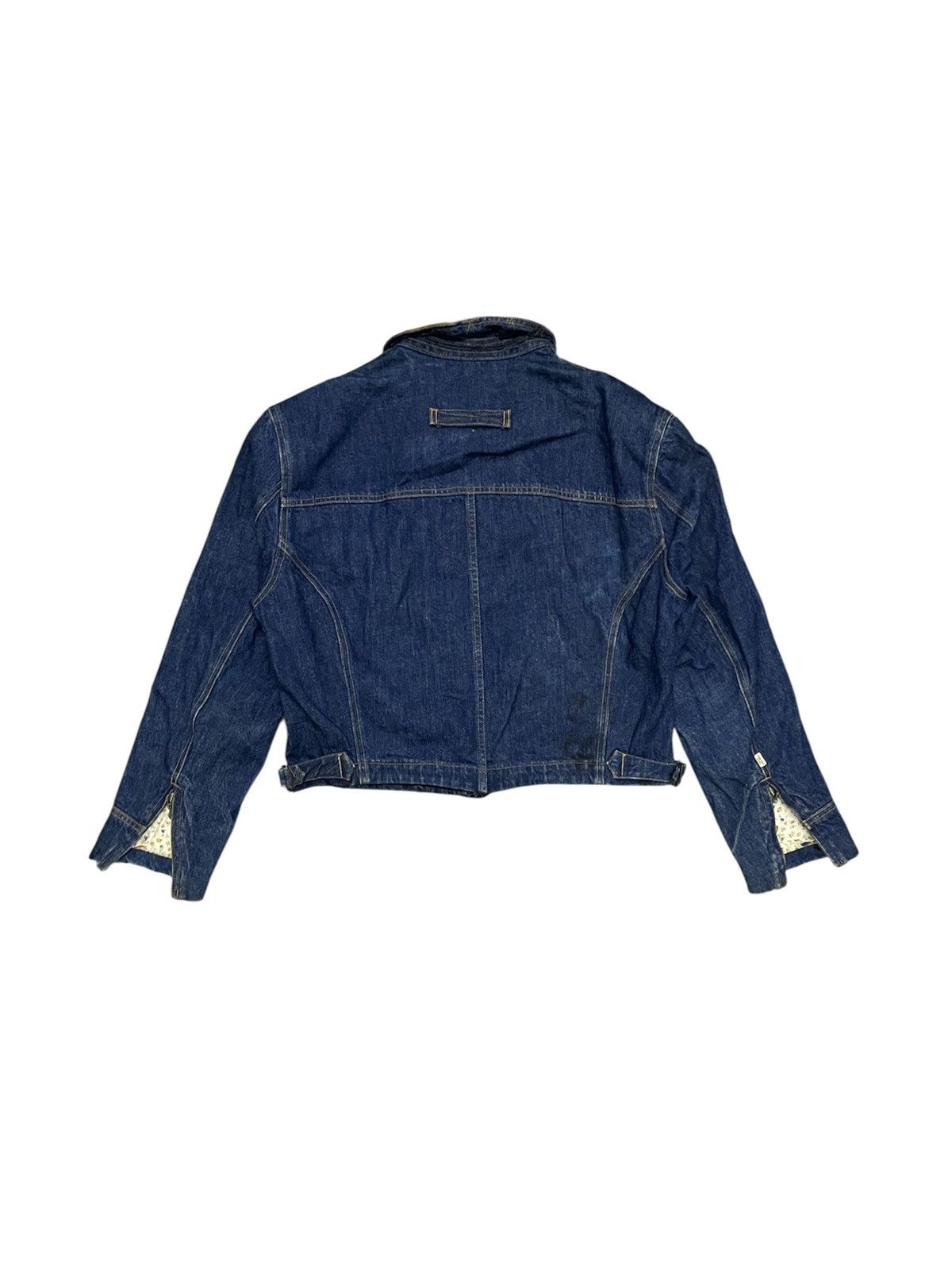 PPFM 90s PEYTON PLACE FOR MEN (PPFM) DENIM LEATHER BIKER JACKET Size US S / EU 44-46 / 1 - 2 Thumbnail
