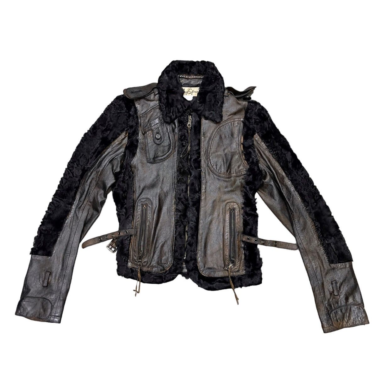 Share Spirit Homme Share spirit gas mask leather jacket | Grailed