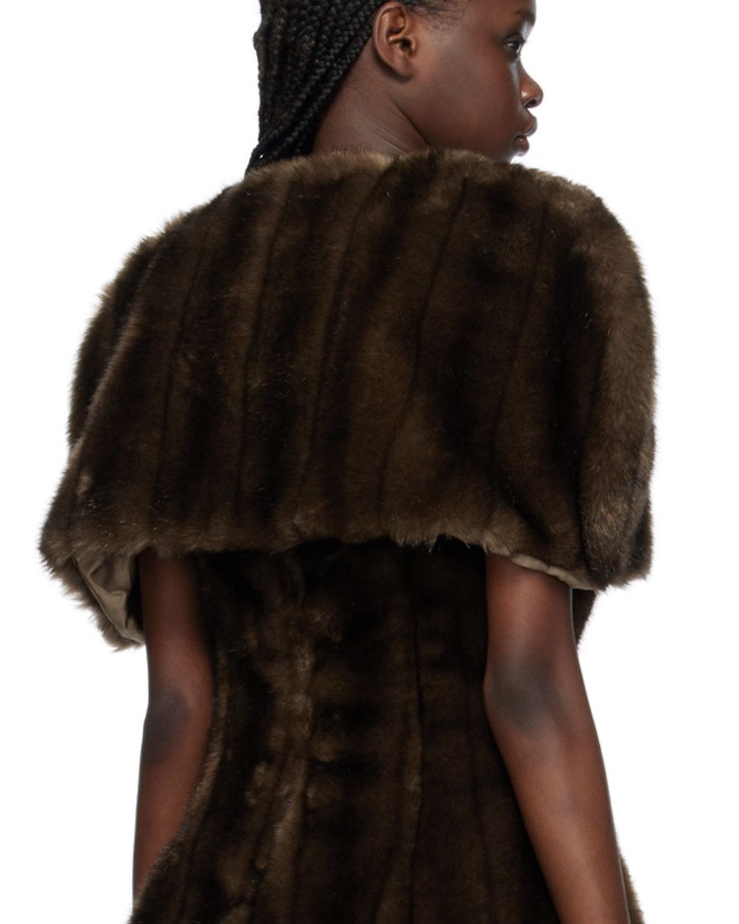 FIDAN NOVRUZOVA FIDAN NOVRUZOVA Brown Cropped Faux-Fur Cardigan Size M / US 6-8 / IT 42-44 - 3 Thumbnail