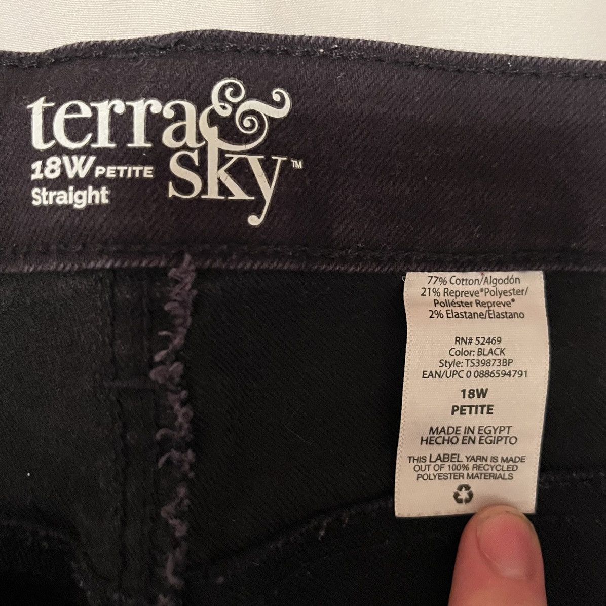 Other Terra & Sky Black Jeans Size US 27 - 2 Thumbnail