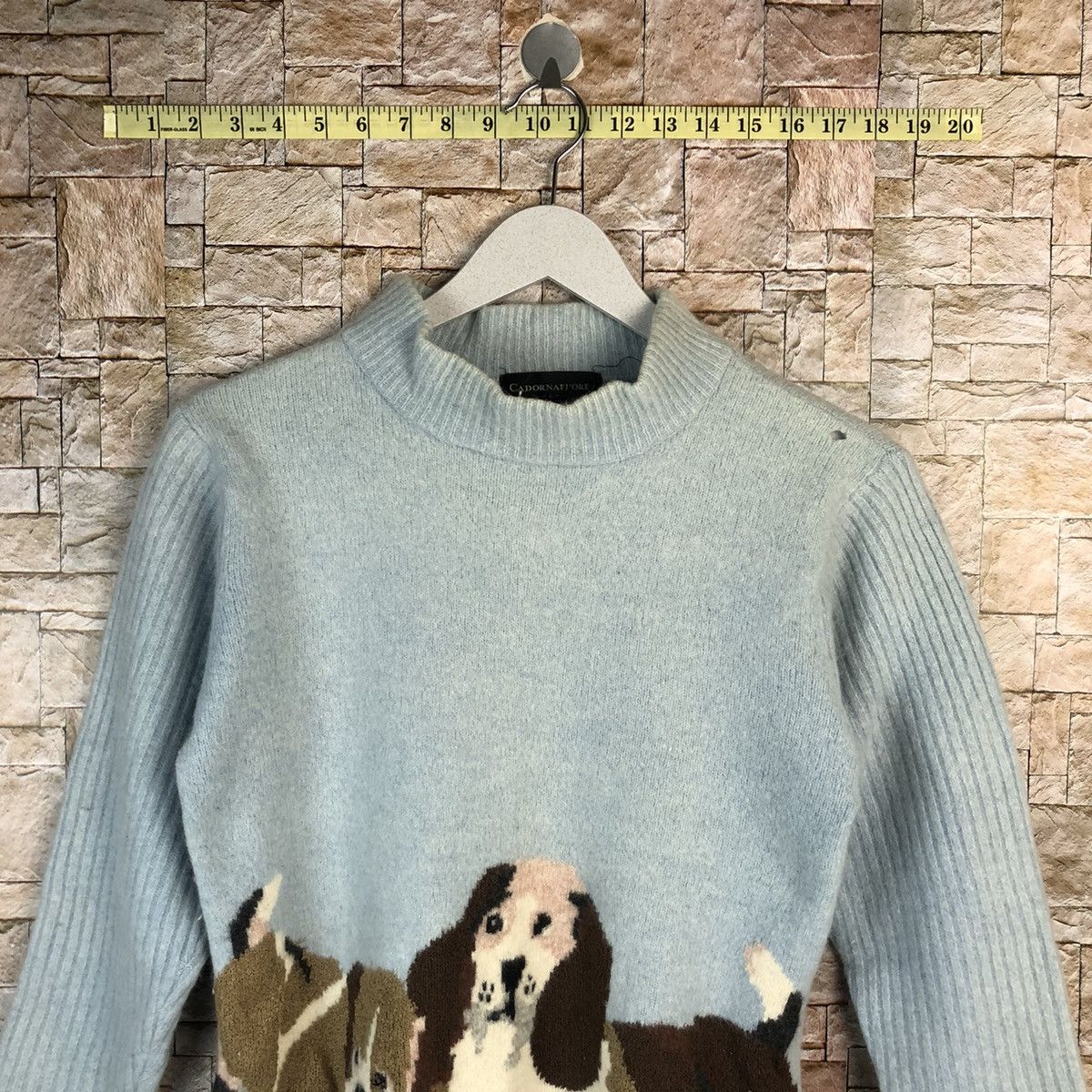 Homespun Knitwear × Japanese Brand Cadornafiore puppy dog Blue vintage Knitwear #A1064 Size XS / US 0-2 / IT 36-38 - 2 Thumbnail
