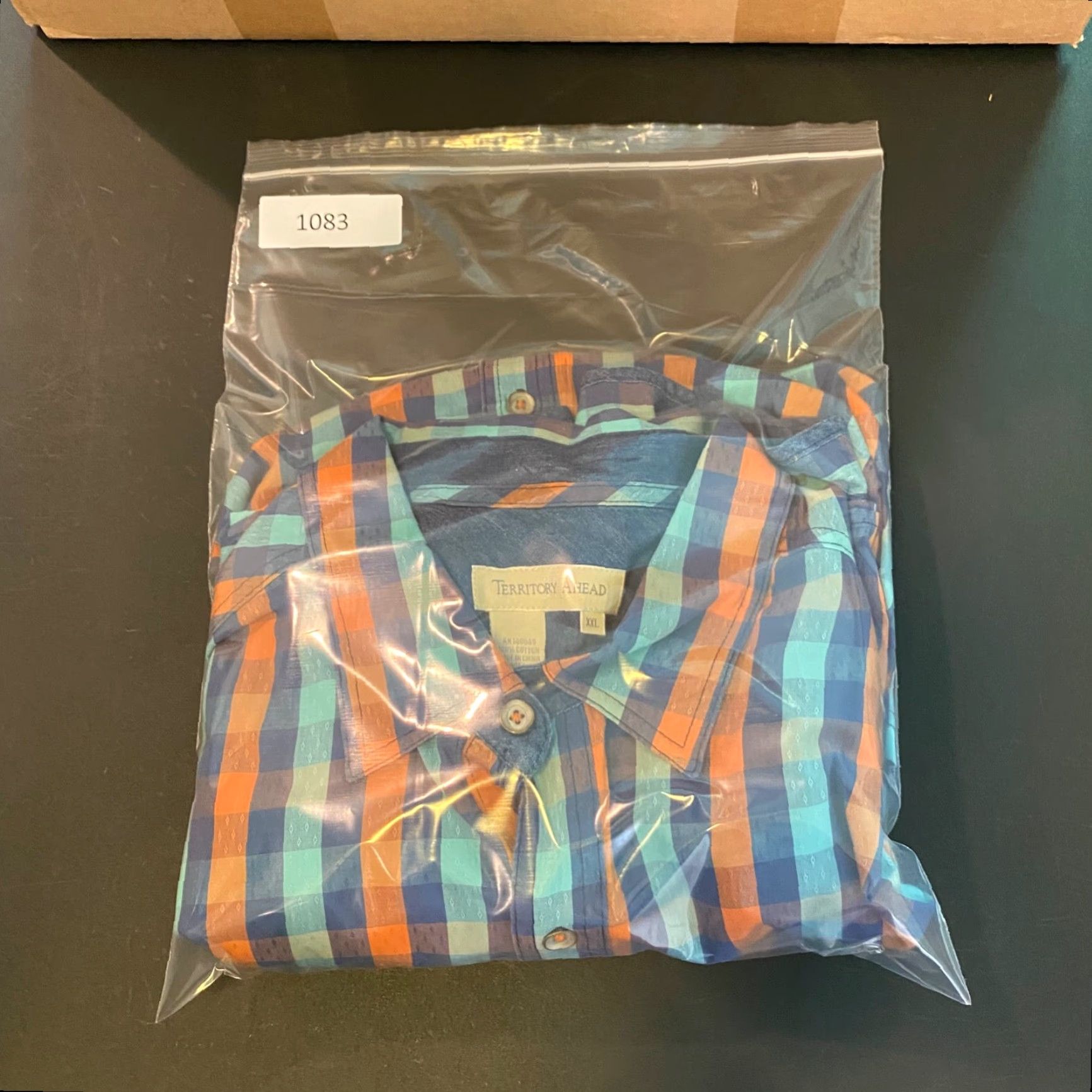 The Territory Ahead VINTAGE Territory Ahead Men's Shirt 2XL Plaid Casual Outdoor Long Sleeve Cotton Blue Orange Size US XXL / EU 58 / 5 - 8 Thumbnail