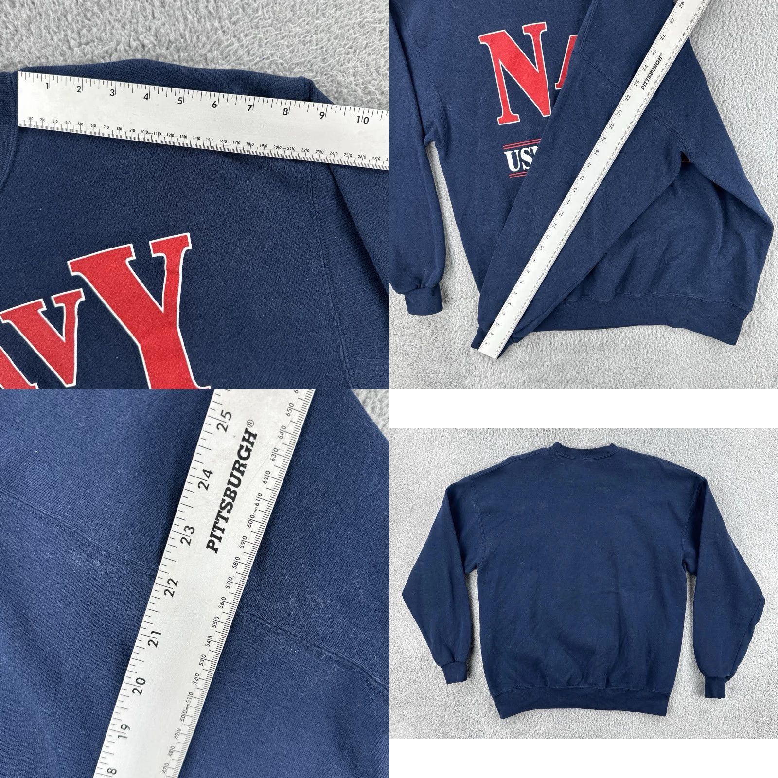 Soffe VINTAGE Soffe Sweatshirts Shirt Adult XL Blue United States Navy USN 90s Patriotic Mens PullOver Crewneck Sweatshirt Blue USA 90s Patriotic Size US XL / EU 56 / 4 - 9 Thumbnail