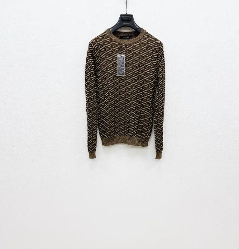 Versace Brown Long Sleeve Knit Sweater 0089