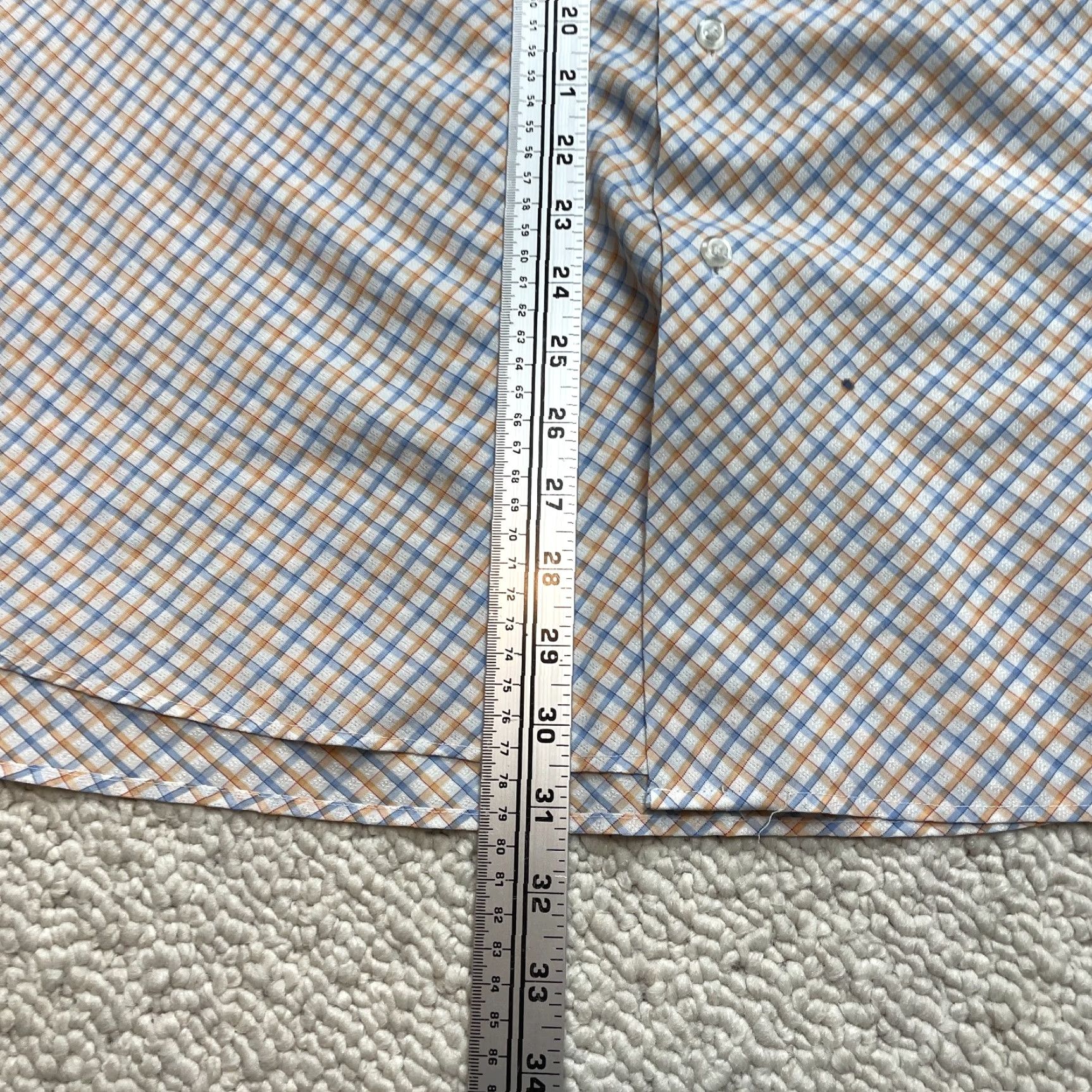 Vintage Estate Button Up Shirt Mens 2XL White Plaid Short Sleeve Collared Button-Up Front Shirt Mens Big & Tall Size US XXL / EU 58 / 5 - 7 Thumbnail