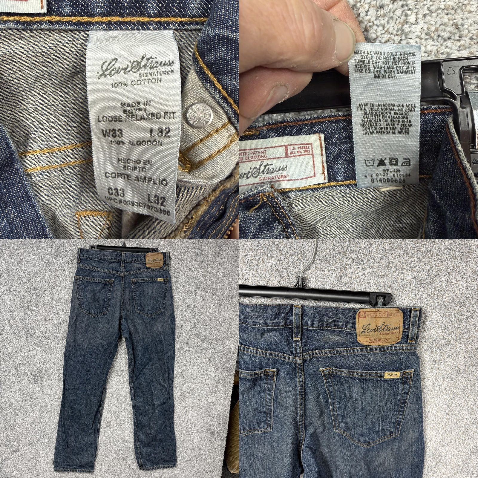 Vintage Levi Strauss Signature Jeans Mens 33x31 Relaxed Straight Denim Blue 100% Cotton Jeans Mens Size US 33 - 8 Thumbnail