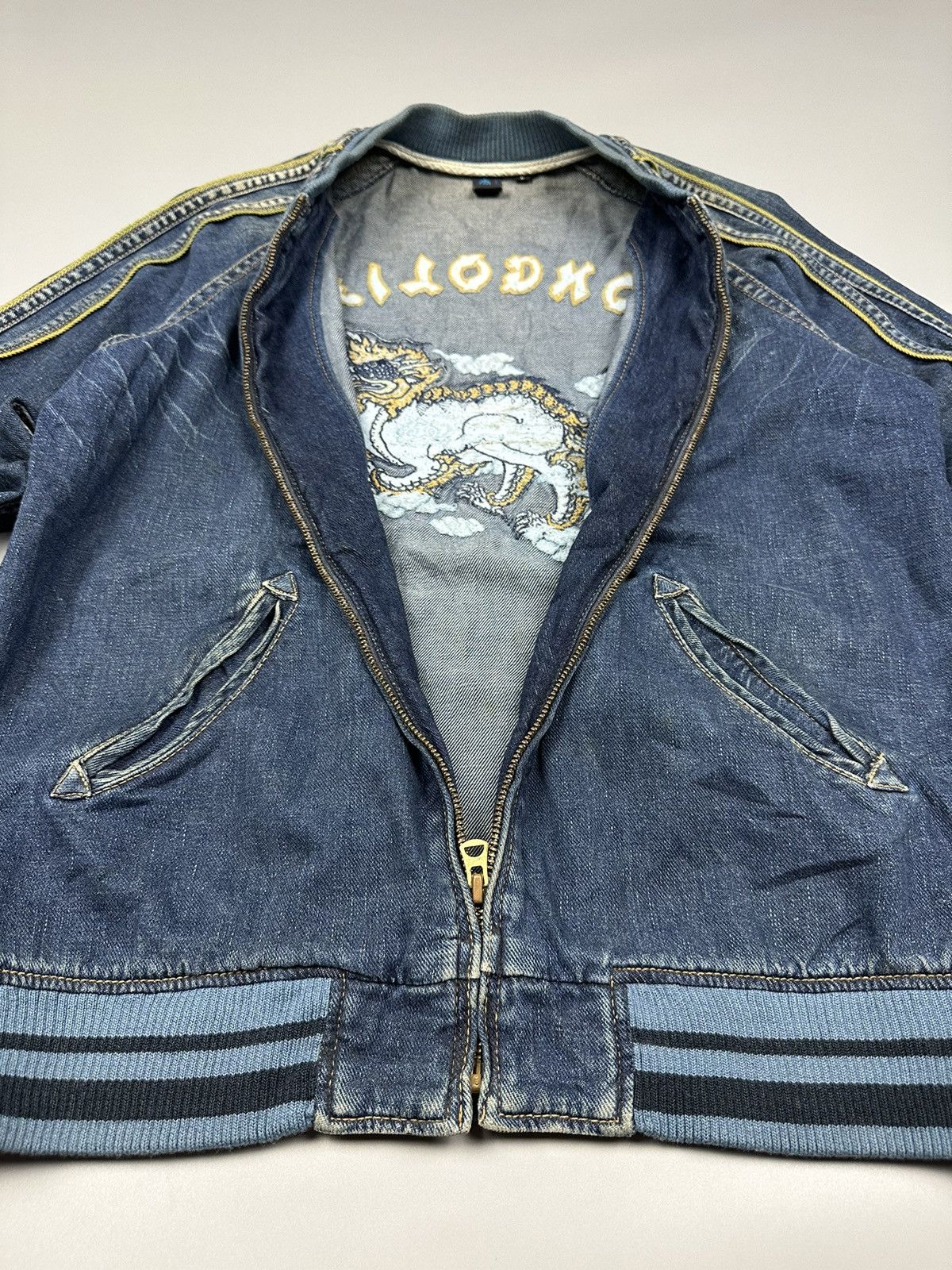 Indigo Vintage Indigo Mongolian Denim Sukajan Size US L / EU 52-54 / 3 - 7 Thumbnail