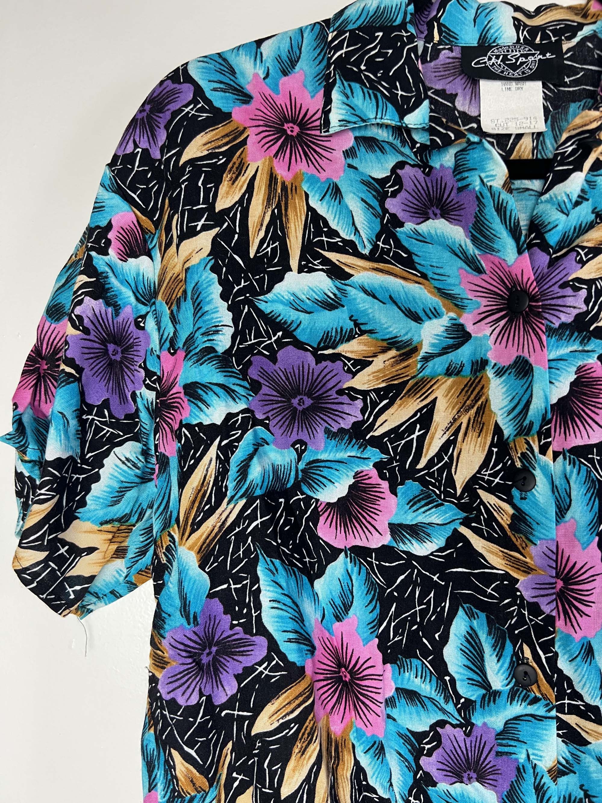 Vintage Vintage 1980's-1990's C.H. Sport Floral Aloha Luau Blouse Size S / US 4 / IT 40 - 5 Thumbnail