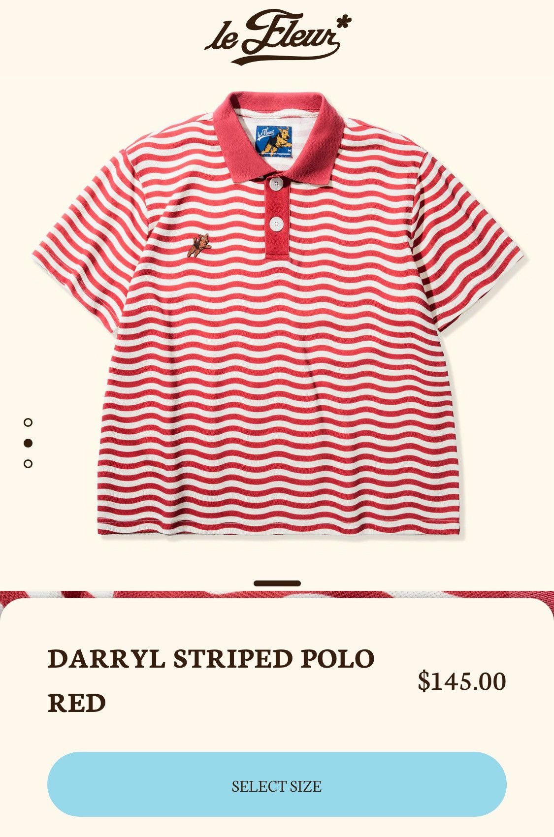 Golf Wang × Golf le Fleur WAVY STRIPE KNIT POLO RED | Grailed