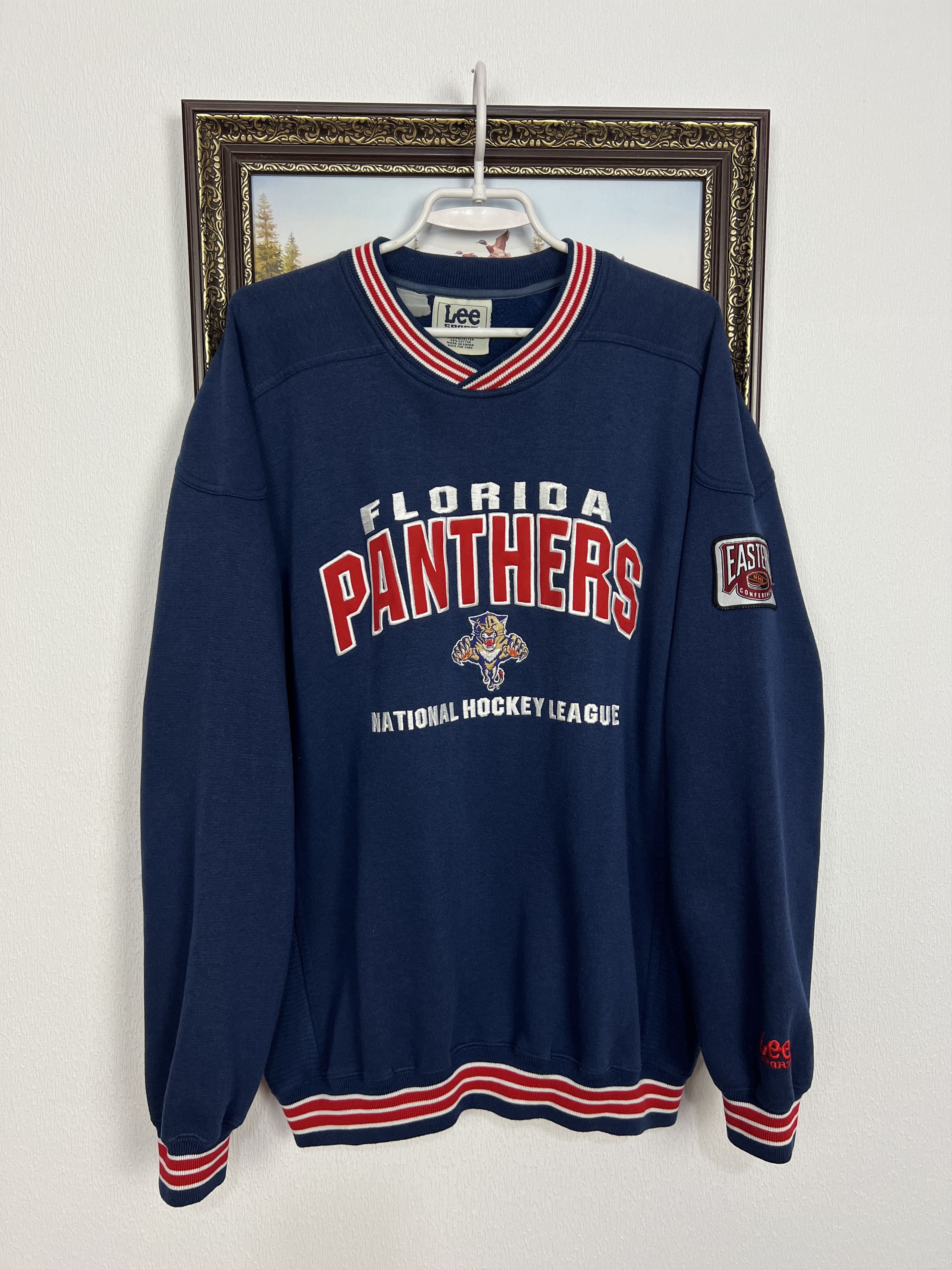 Lee Vintage Florida Panthers NHL Sweatshirt Over Print Crewneck Size US L / EU 52-54 / 3 - 1 Thumbnail