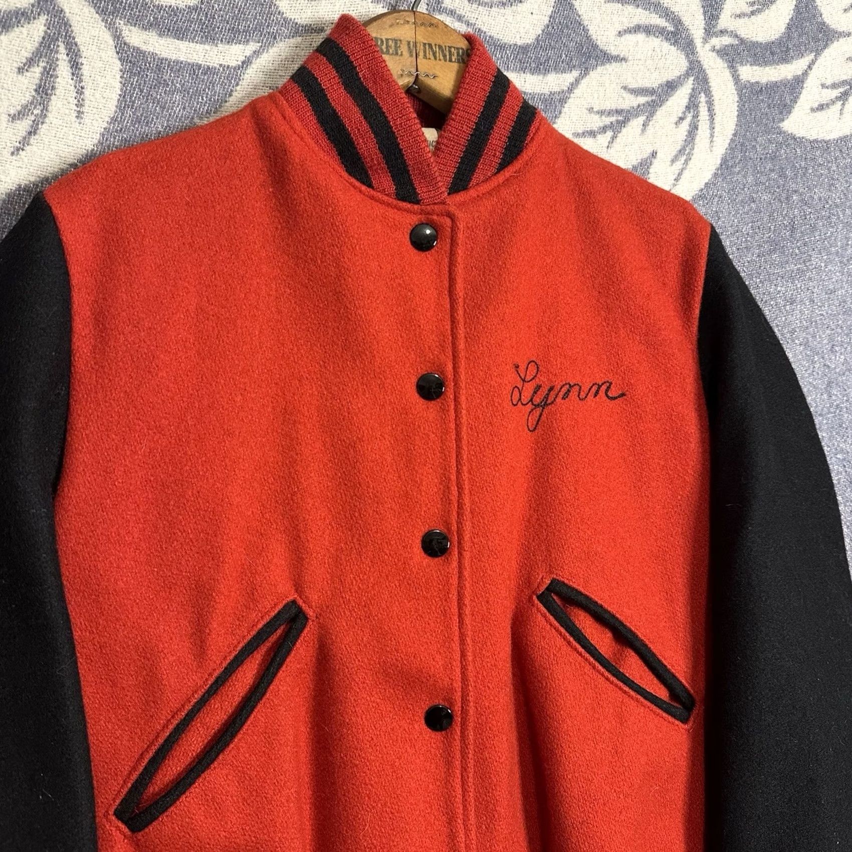 Vintage VINTAGE Howe Athletic Jacket Wool Varsity Small USA Made Red Wool 80s 90s Embroidered Pocket Long Sleeve Snap Button Women Varsity Jacket Short Length Size S / US 4 / IT 40 - 3 Thumbnail