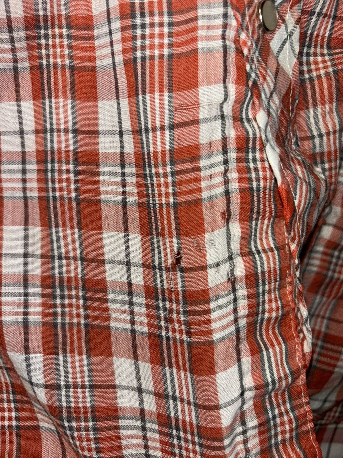 Carhartt × Vintage × Wrangler Vtg Western Plaid Pearl Snap Flannel Long sleeve Shirt Large Size US L / EU 52-54 / 3 - 5 Thumbnail