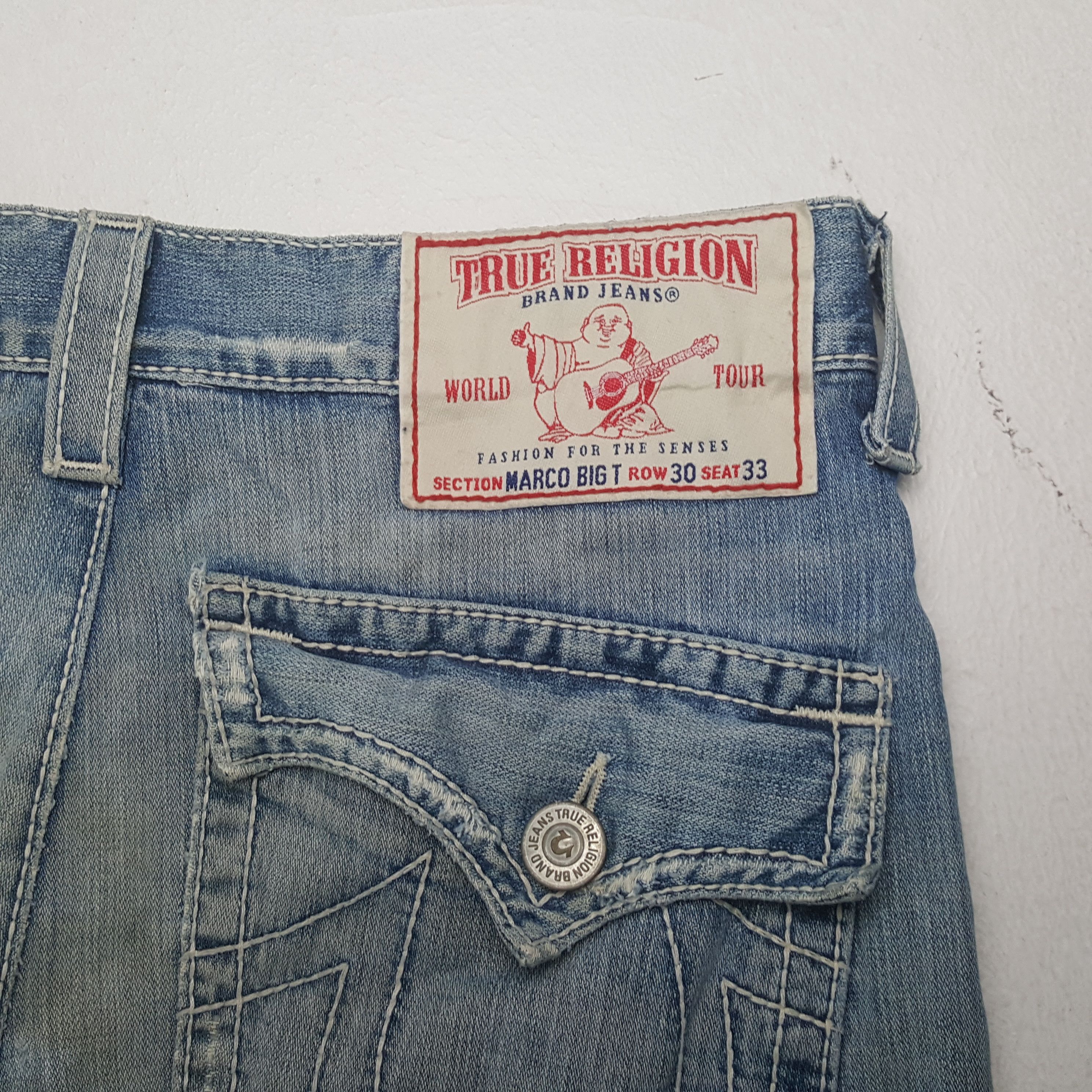 True Religion × Vintage True Religion Fashion Streetwear Style Distressed Jeans Size US 33 - 11 Thumbnail