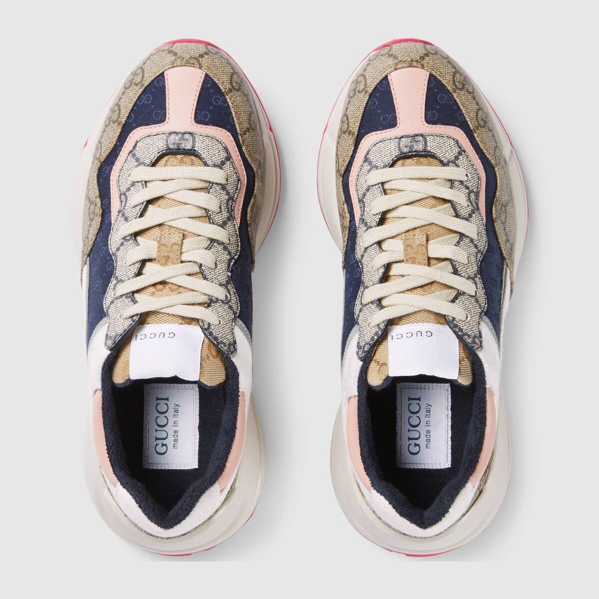 Gucci o1s1wg110425 Women's Rhyton Sneakers in Multicolor Size US 12 / IT 42 - 3 Thumbnail