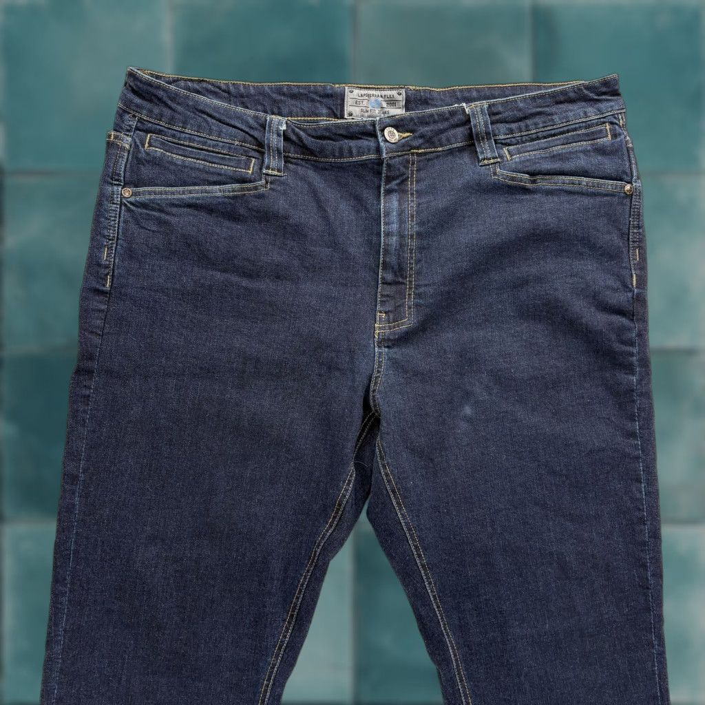 Denime LAPG Terrain Flex Jeans Mens 38x32 Blue Dark Wash Slim Straight Stretch Denim Jeans Size US 38 / EU 54 - 1 Thumbnail