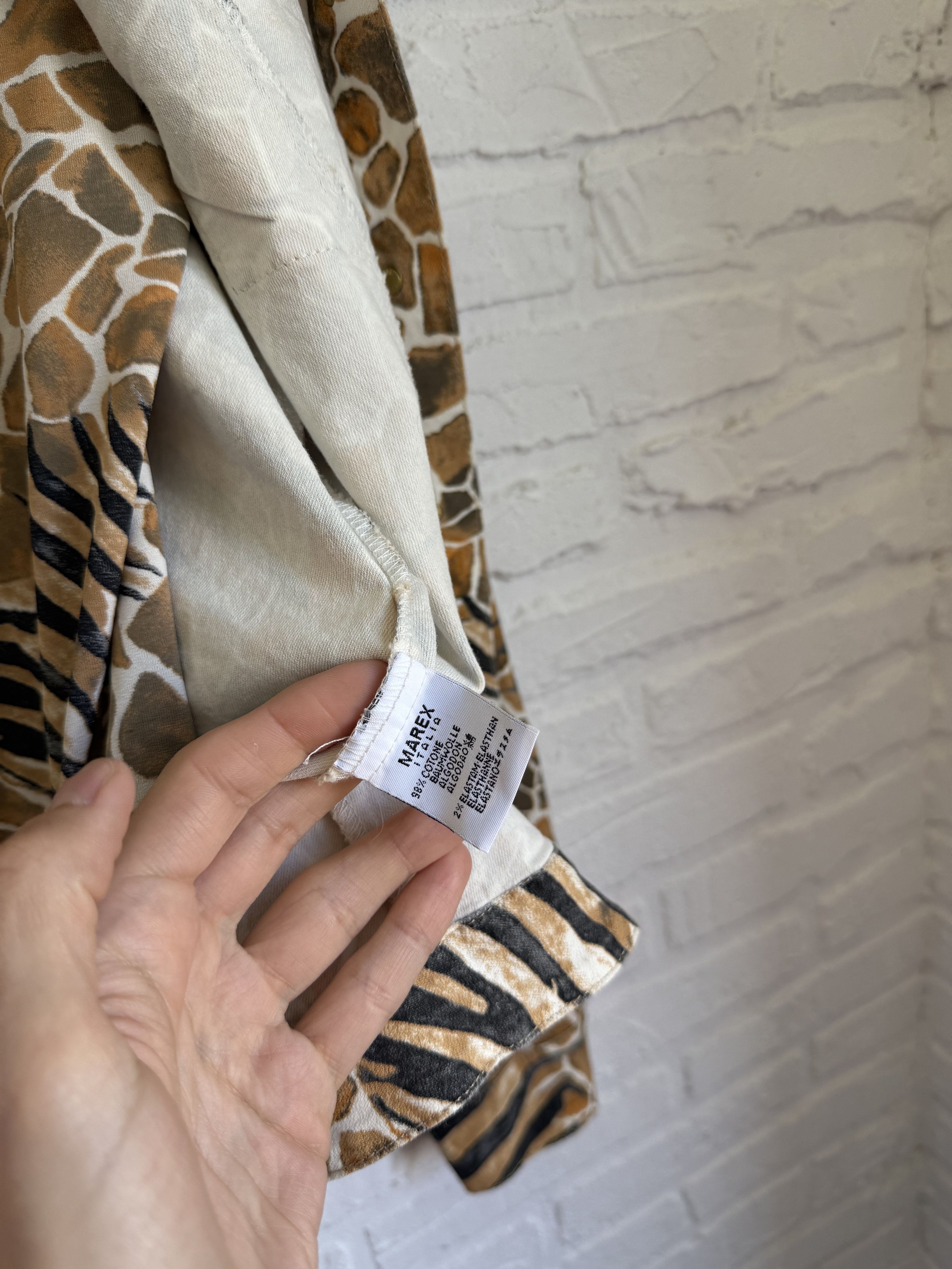 Vintage Vintage Angelo Marani Animal Print Rhinestone Denim Jacket Size L / US 10 / IT 46 - 4 Thumbnail