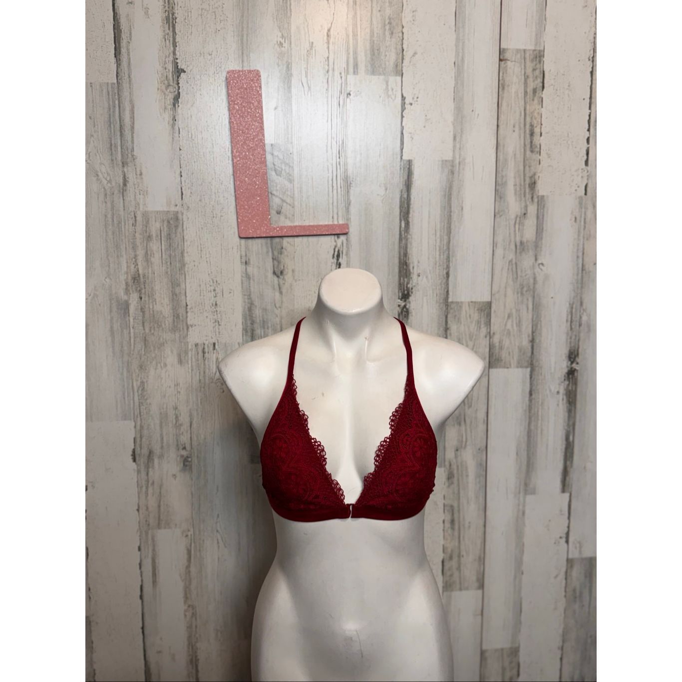 Victoria's Secret Victoria’s Secret Burgundy Lace Triangle Bralette – Size L Size L / US 10 / IT 46 - 1 Thumbnail