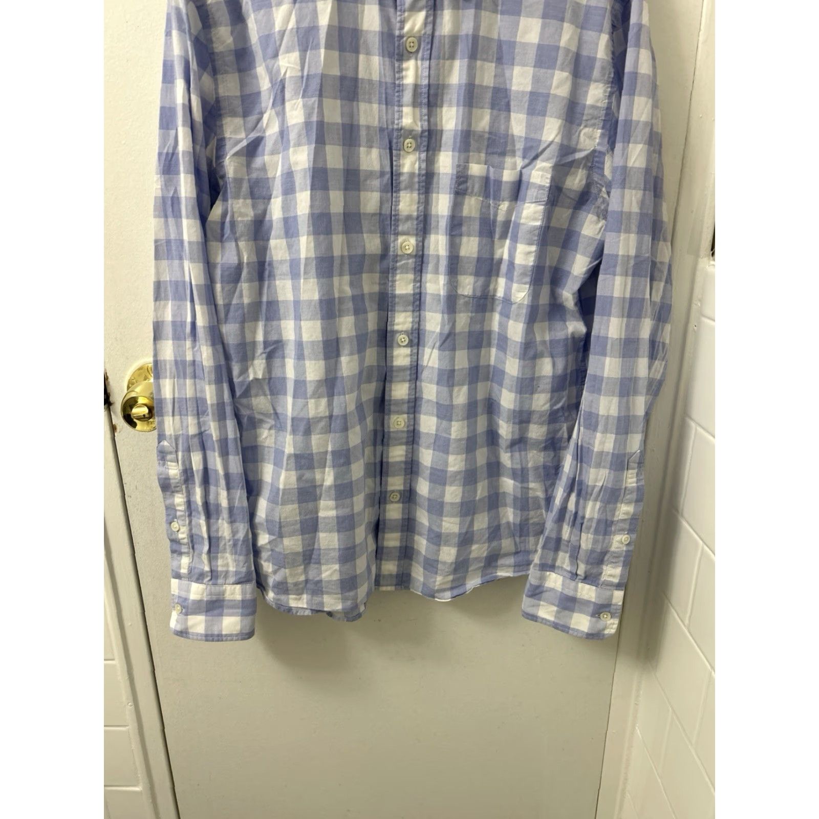 Faherty FAHERTY Shirt Mens Sz M Blue White Gingham Button-Down Long Sleeve Size US M / EU 48-50 / 2 - 3 Thumbnail