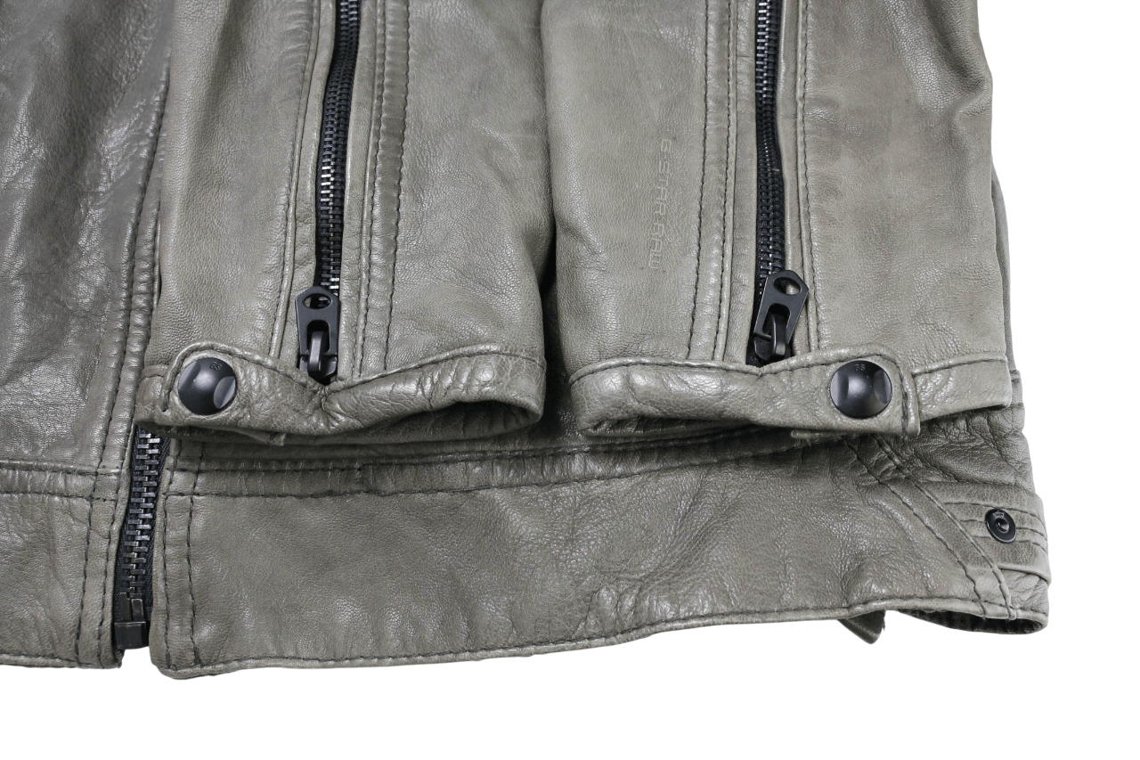 G-Star G-STAR JSF Leather Jacket Women's LARGE Full Zip High Neck Size L / US 10 / IT 46 - 6 Thumbnail