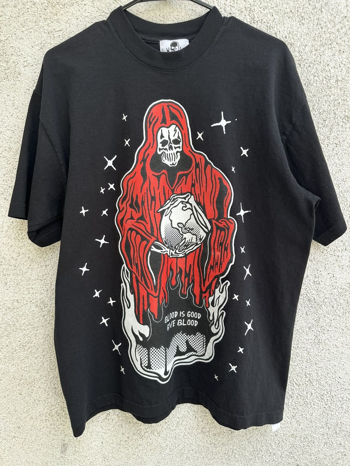 image of Warren Lotas Blood Drive Tee in Black, Men's (Size Large)
