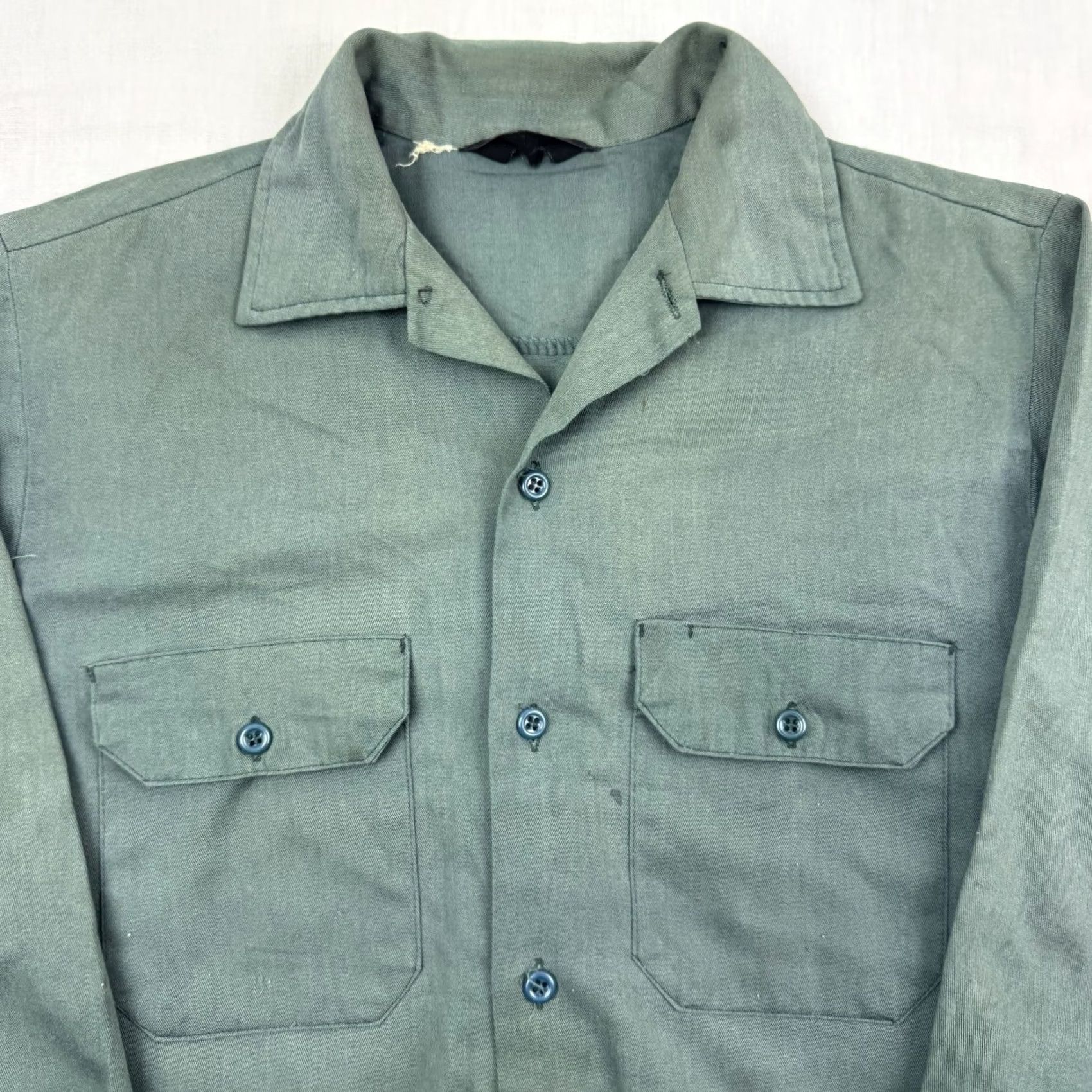 Vintage VINTAGE Shirt Adult Medium Green 70s USA Button-Up Long Sleeve Solid Unbranded Regular Mens Size US M / EU 48-50 / 2 - 3 Thumbnail
