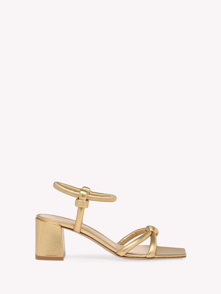 Gianvito Rossi o1s22i1n0425 Juno 55 Sandals in Gold Size US 10 / IT 40 - 1 Thumbnail