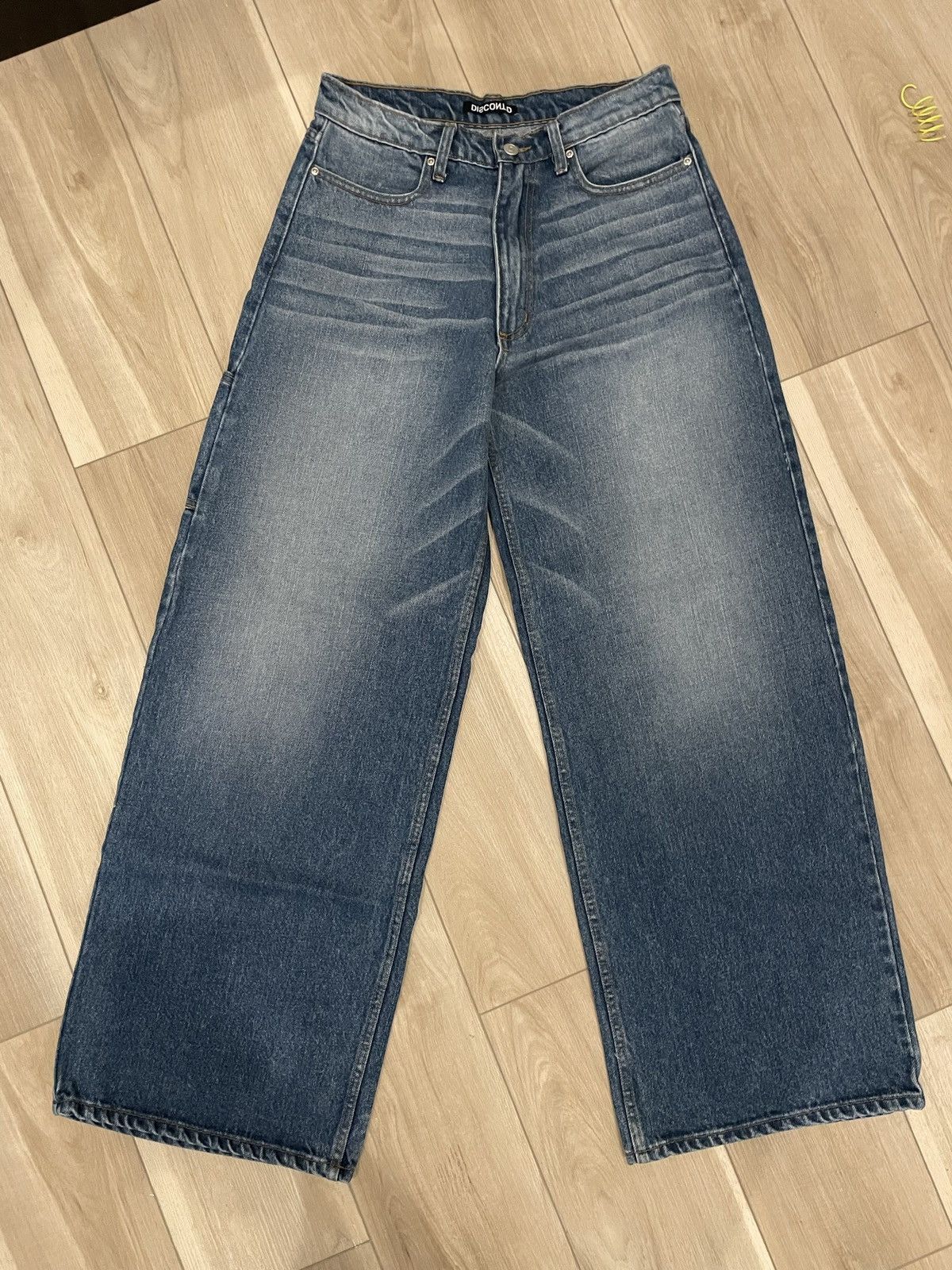 Image of Designer Discont’D Dark Blue Baggy Denim Jeans, Men's (Size 30)