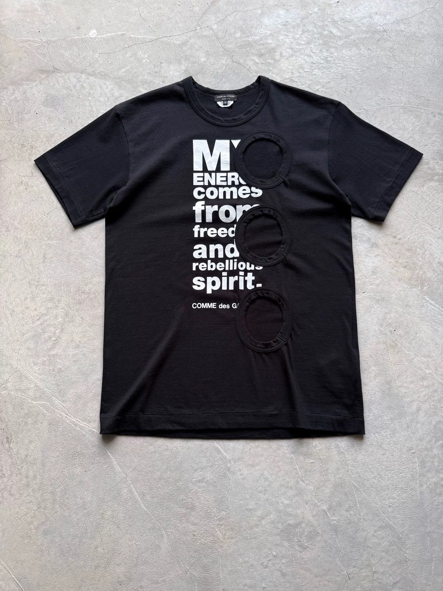 Comme des Garcons Comme des Garçons Homme Plus 14AW Slogan Hole Tee Size US M / EU 48-50 / 2 - 1 Thumbnail