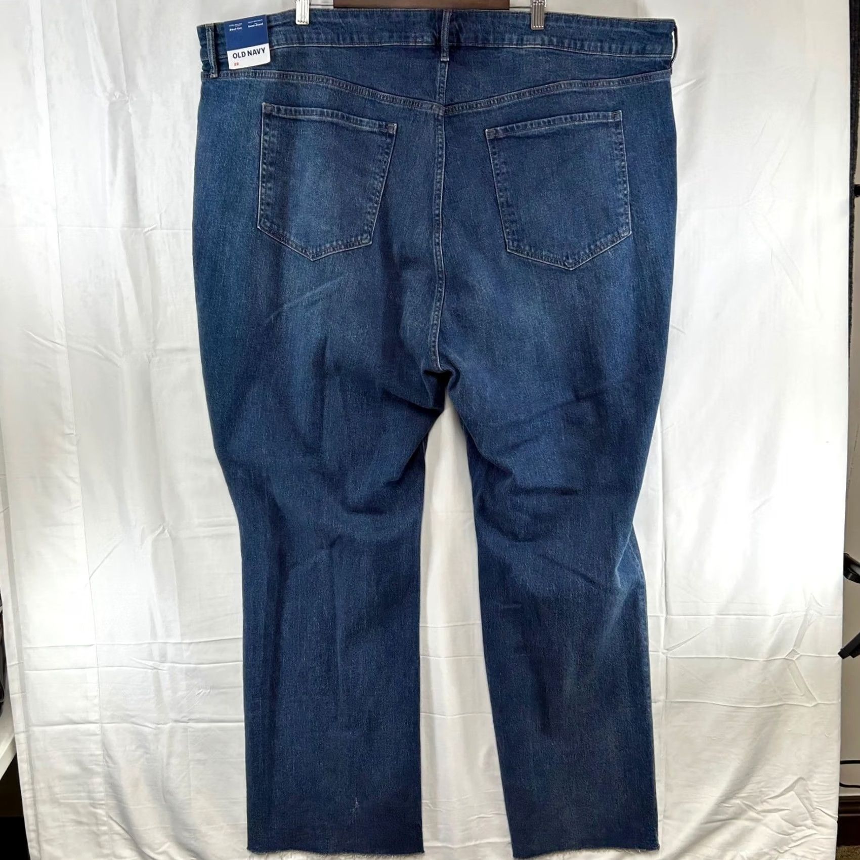 Old Navy Old Navy Jeans Bootcut Women 28W 32.5in Dark Wash Extra High-Rise Kicker Raw Hem Button Fly 5-Pocket Plus Size Denim Slimming Stretch Size 28" / US 6 / IT 42 - 6 Thumbnail